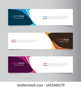 Vector abstract web banner design template. Collection of web banner template. Abstract geometric web design banner template isolated on grey background. Header - landing page Web Design Elements