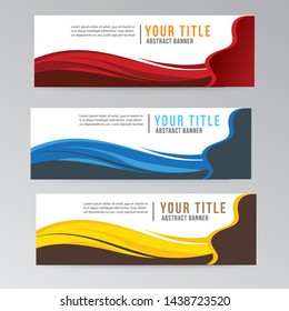 Vector abstract web banner design template. Collection of web banner template. Abstract waves web design banner template isolated on white background