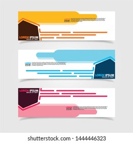 Vector abstract web banner design template. Collection of web banner template. Abstract geometric web design banner template isolated on grey background. Header - landing page Web Design Elements