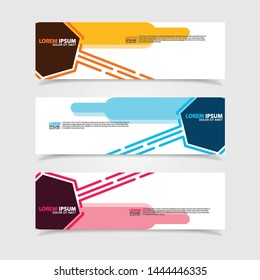 Vector abstract web banner design template. Collection of web banner template. Abstract geometric web design banner template isolated on grey background. Header - landing page Web Design Elements