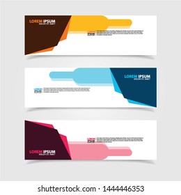 Vector abstract web banner design template. Collection of web banner template. Abstract geometric web design banner template isolated on grey background. Header - landing page Web Design Elements