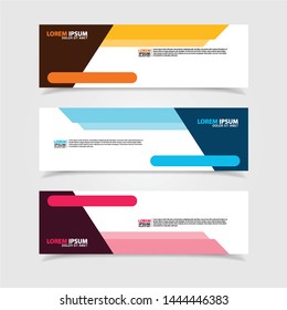 Vector abstract web banner design template. Collection of web banner template. Abstract geometric web design banner template isolated on grey background. Header - landing page Web Design Elements