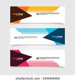 Vector abstract web banner design template. Collection of web banner template. Abstract geometric web design banner template isolated on grey background. Header - landing page Web Design Elements