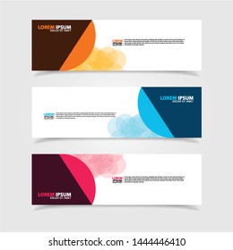Vector abstract web banner design template. Collection of web banner template. Abstract geometric web design banner template isolated on grey background. Header - landing page Web Design Elements
