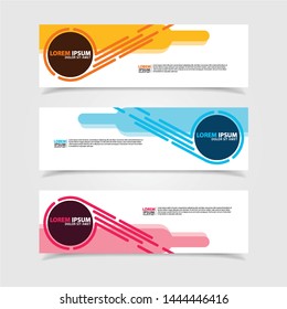 Vector abstract web banner design template. Collection of web banner template. Abstract geometric web design banner template isolated on grey background. Header - landing page Web Design Elements