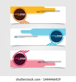 Vector abstract web banner design template. Collection of web banner template. Abstract geometric web design banner template isolated on grey background. Header - landing page Web Design Elements