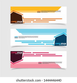 Vector abstract web banner design template. Collection of web banner template. Abstract geometric web design banner template isolated on grey background. Header - landing page Web Design Elements