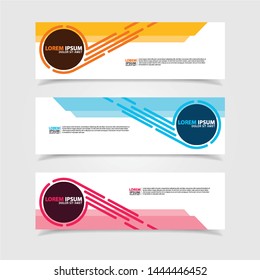 Vector abstract web banner design template. Collection of web banner template. Abstract geometric web design banner template isolated on grey background. Header - landing page Web Design Elements