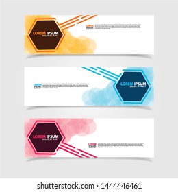 Vector abstract web banner design template. Collection of web banner template. Abstract geometric web design banner template isolated on grey background. Header - landing page Web Design Elements
