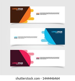 Vector abstract web banner design template. Collection of web banner template. Abstract geometric web design banner template isolated on grey background. Header - landing page Web Design Elements