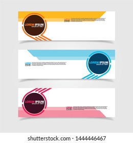 Vector abstract web banner design template. Collection of web banner template. Abstract geometric web design banner template isolated on grey background. Header - landing page Web Design Elements