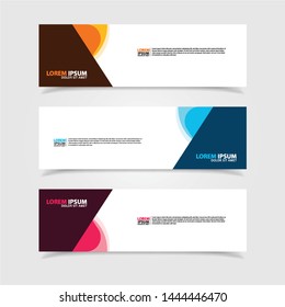 Vector abstract web banner design template. Collection of web banner template. Abstract geometric web design banner template isolated on grey background. Header - landing page Web Design Elements