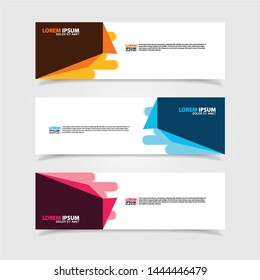 Vector abstract web banner design template. Collection of web banner template. Abstract geometric web design banner template isolated on grey background. Header - landing page Web Design Elements