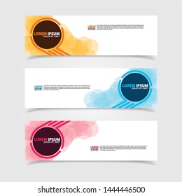 Vector abstract web banner design template. Collection of web banner template. Abstract geometric web design banner template isolated on grey background. Header - landing page Web Design Elements