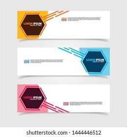 Vector abstract web banner design template. Collection of web banner template. Abstract geometric web design banner template isolated on grey background. Header - landing page Web Design Elements