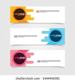 Vector abstract web banner design template. Collection of web banner template. Abstract geometric web design banner template isolated on grey background. Header - landing page Web Design Elements