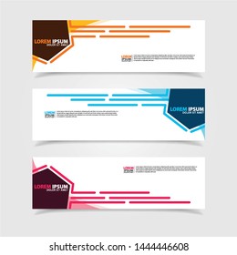 Vector abstract web banner design template. Collection of web banner template. Abstract geometric web design banner template isolated on grey background. Header - landing page Web Design Elements