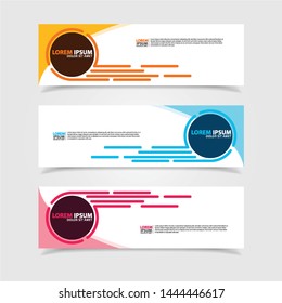 Vector abstract web banner design template. Collection of web banner template. Abstract geometric web design banner template isolated on grey background. Header - landing page Web Design Elements