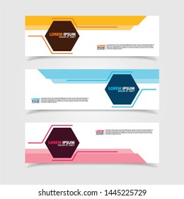 Vector abstract web banner design template. Collection of web banner template. Abstract geometric web design banner template isolated on grey background. Header - landing page Web Design Elements