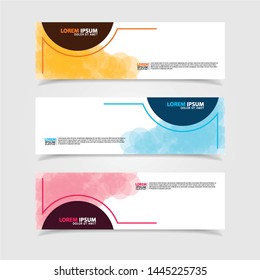 Vector abstract web banner design template. Collection of web banner template. Abstract geometric web design banner template isolated on grey background. Header - landing page Web Design Elements