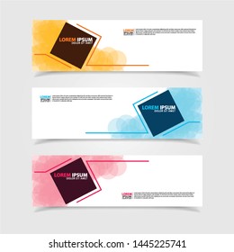 Vector abstract web banner design template. Collection of web banner template. Abstract geometric web design banner template isolated on grey background. Header - landing page Web Design Elements