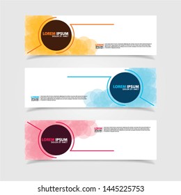 Vector abstract web banner design template. Collection of web banner template. Abstract geometric web design banner template isolated on grey background. Header - landing page Web Design Elements