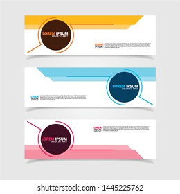 Vector abstract web banner design template. Collection of web banner template. Abstract geometric web design banner template isolated on grey background. Header - landing page Web Design Elements