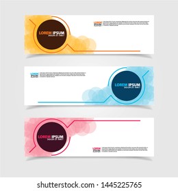 Vector abstract web banner design template. Collection of web banner template. Abstract geometric web design banner template isolated on grey background. Header - landing page Web Design Elements