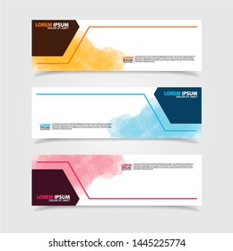 Vector abstract web banner design template. Collection of web banner template. Abstract geometric web design banner template isolated on grey background. Header - landing page Web Design Elements