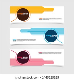 Vector abstract web banner design template. Collection of web banner template. Abstract geometric web design banner template isolated on grey background. Header - landing page Web Design Elements