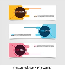 Vector abstract web banner design template. Collection of web banner template. Abstract geometric web design banner template isolated on grey background. Header - landing page Web Design Elements