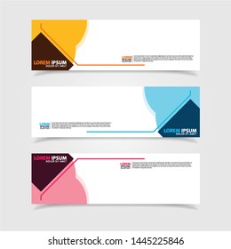 Vector abstract web banner design template. Collection of web banner template. Abstract geometric web design banner template isolated on grey background. Header - landing page Web Design Elements