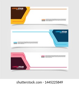 Vector abstract web banner design template. Collection of web banner template. Abstract geometric web design banner template isolated on grey background. Header - landing page Web Design Elements