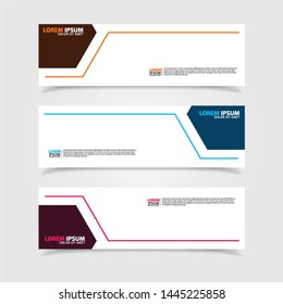 Vector abstract web banner design template. Collection of web banner template. Abstract geometric web design banner template isolated on grey background. Header - landing page Web Design Elements