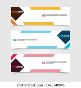 Vector abstract web banner design template. Collection of web banner template. Abstract geometric web design banner template isolated on grey background. Header - landing page Web Design Elements