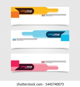 Vector abstract web banner design template. Collection of web banner template. Abstract geometric web design banner template isolated on grey background. Header - landing page Web Design Elements