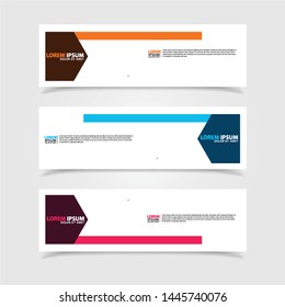 Vector abstract web banner design template. Collection of web banner template. Abstract geometric web design banner template isolated on grey background. Header - landing page Web Design Elements