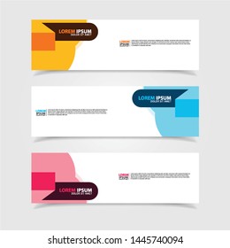 Vector abstract web banner design template. Collection of web banner template. Abstract geometric web design banner template isolated on grey background. Header - landing page Web Design Elements