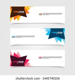 Vector abstract web banner design template. Collection of web banner template. Abstract geometric web design banner template isolated on grey background. Header - landing page Web Design Elements