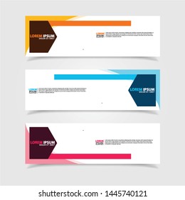 Vector abstract web banner design template. Collection of web banner template. Abstract geometric web design banner template isolated on grey background. Header - landing page Web Design Elements
