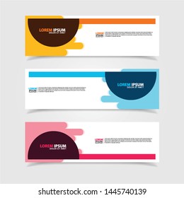 Vector abstract web banner design template. Collection of web banner template. Abstract geometric web design banner template isolated on grey background. Header - landing page Web Design Elements