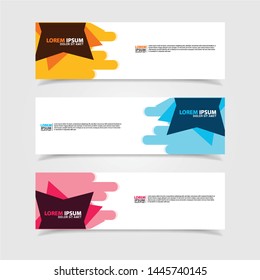 Vector abstract web banner design template. Collection of web banner template. Abstract geometric web design banner template isolated on grey background. Header - landing page Web Design Elements