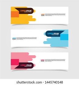 Vector abstract web banner design template. Collection of web banner template. Abstract geometric web design banner template isolated on grey background. Header - landing page Web Design Elements