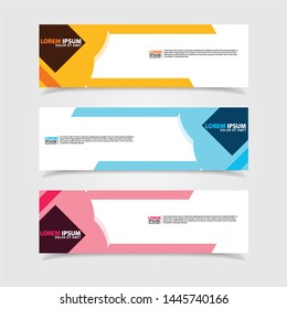 Vector abstract web banner design template. Collection of web banner template. Abstract geometric web design banner template isolated on grey background. Header - landing page Web Design Elements