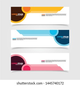 Vector abstract web banner design template. Collection of web banner template. Abstract geometric web design banner template isolated on grey background. Header - landing page Web Design Elements