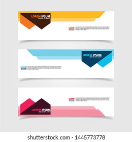 Vector abstract web banner design template. Collection of web banner template. Abstract geometric web design banner template isolated on grey background. Header - landing page Web Design Elements