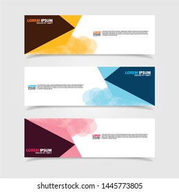 Vector abstract web banner design template. Collection of web banner template. Abstract geometric web design banner template isolated on grey background. Header - landing page Web Design Elements