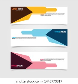 Vector abstract web banner design template. Collection of web banner template. Abstract geometric web design banner template isolated on grey background. Header - landing page Web Design Elements
