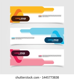 Vector abstract web banner design template. Collection of web banner template. Abstract geometric web design banner template isolated on grey background. Header - landing page Web Design Elements
