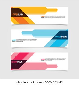 Vector abstract web banner design template. Collection of web banner template. Abstract geometric web design banner template isolated on grey background. Header - landing page Web Design Elements